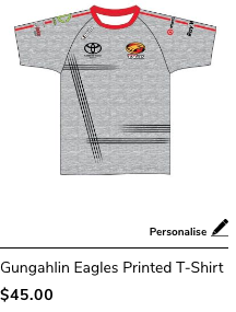 Gungahlin Eagles Printed T-Shirt Grey